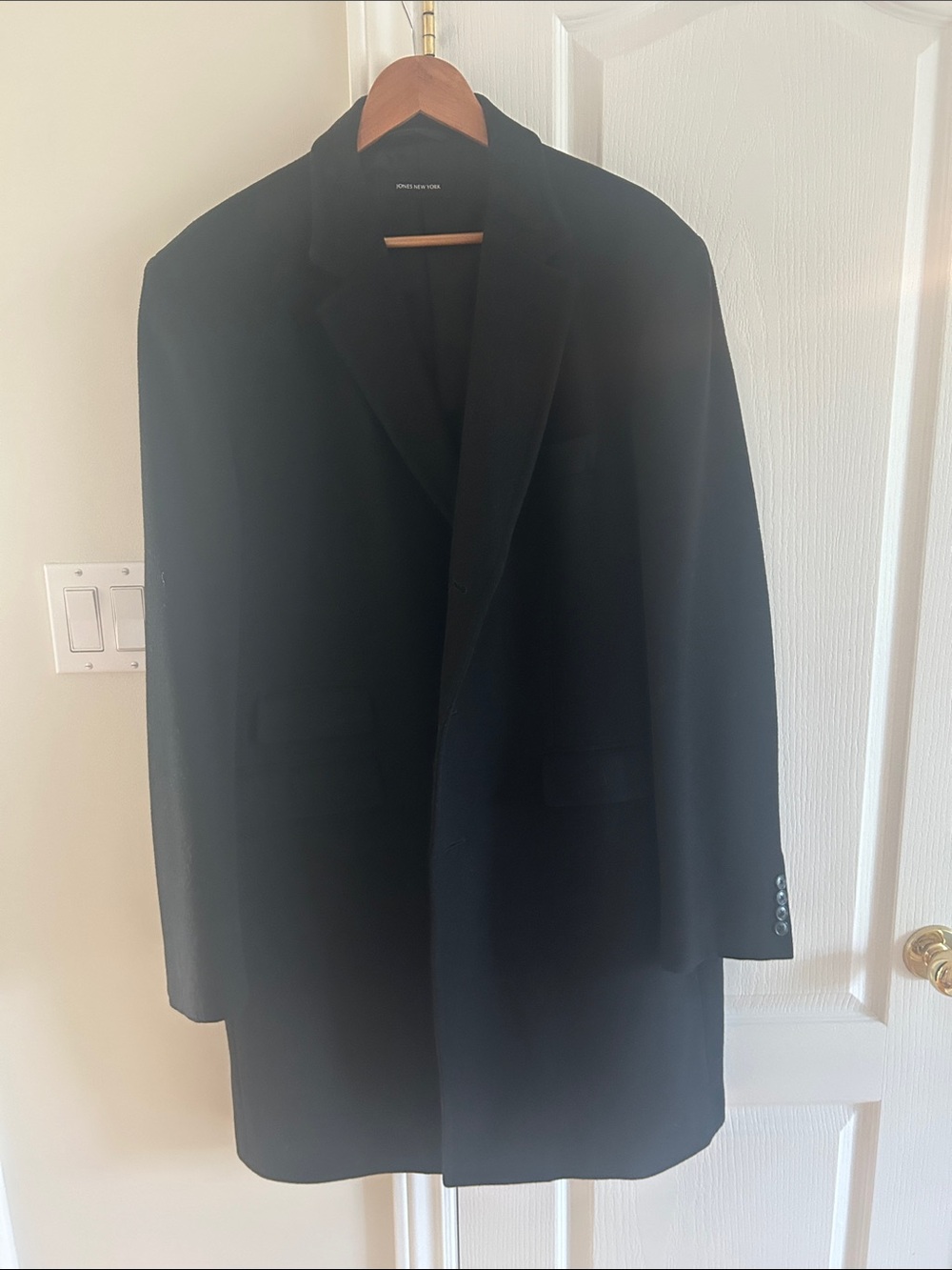 Jones New York Black Men's Single-Breasted Overcoat